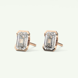 1 TCW Emerald Half Bezel Lab-Grown Diamond Stud Earrings 10