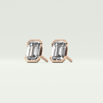 1 TCW Emerald Half Bezel Lab-Grown Diamond Stud Earrings 11