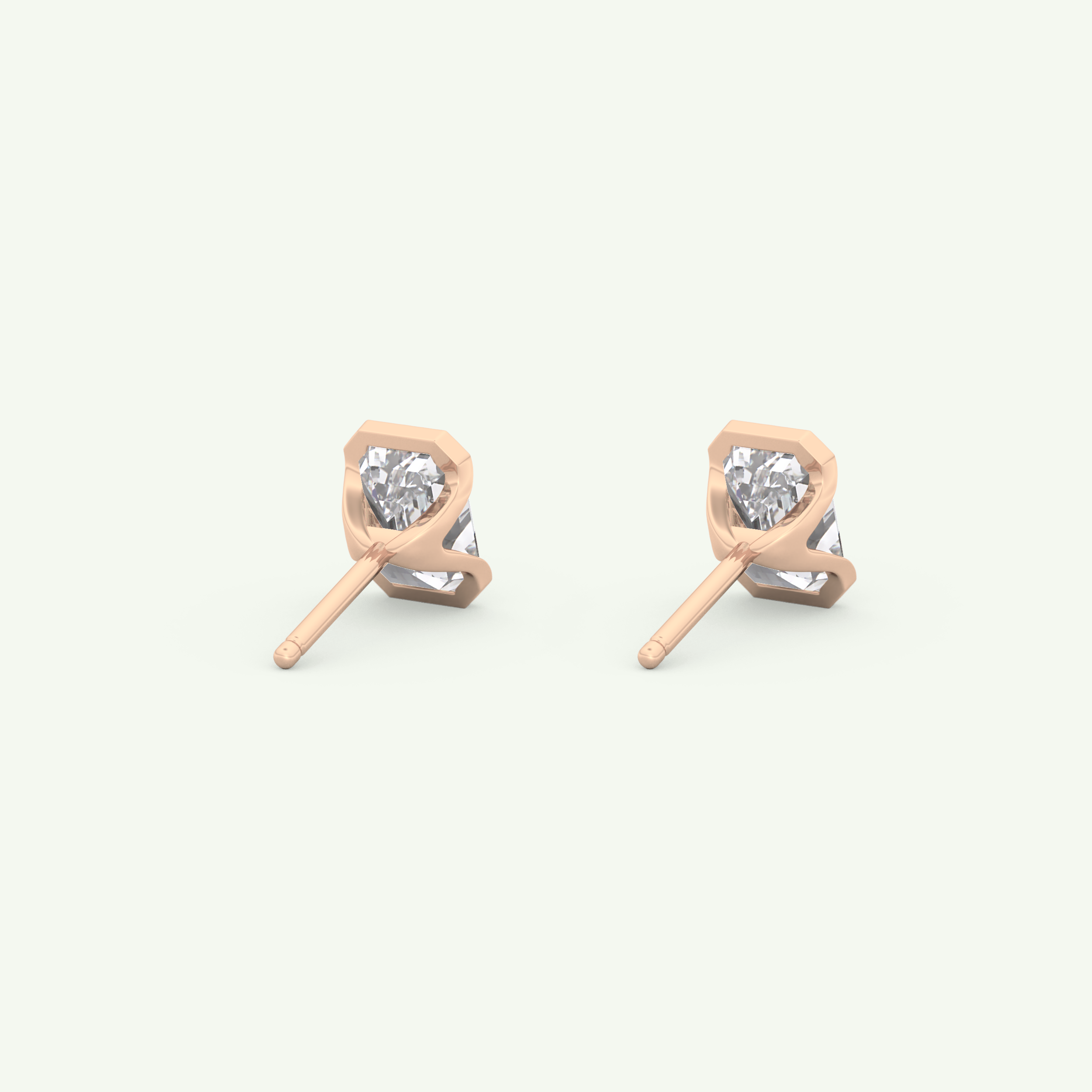 1 TCW Emerald Half Bezel Lab-Grown Diamond Stud Earrings 12