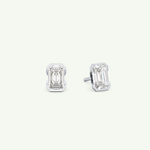 1 TCW Emerald Half Bezel Lab-Grown Diamond Stud Earrings 15