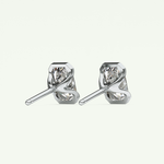 1 TCW Emerald Half Bezel Lab-Grown Diamond Stud Earrings 16
