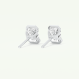 1 TCW Emerald Half Bezel Lab-Grown Diamond Stud Earrings