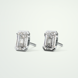 1 TCW Emerald Half Bezel Lab-Grown Diamond Stud Earrings 17