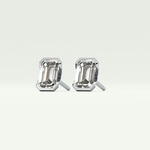 1 TCW Emerald Half Bezel Lab-Grown Diamond Stud Earrings 18