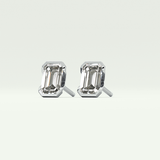 1 TCW Emerald Half Bezel Lab-Grown Diamond Stud Earrings 18