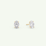 1 TCW Oval Solitaire Lab-Grown Diamond Stud Earrings 1