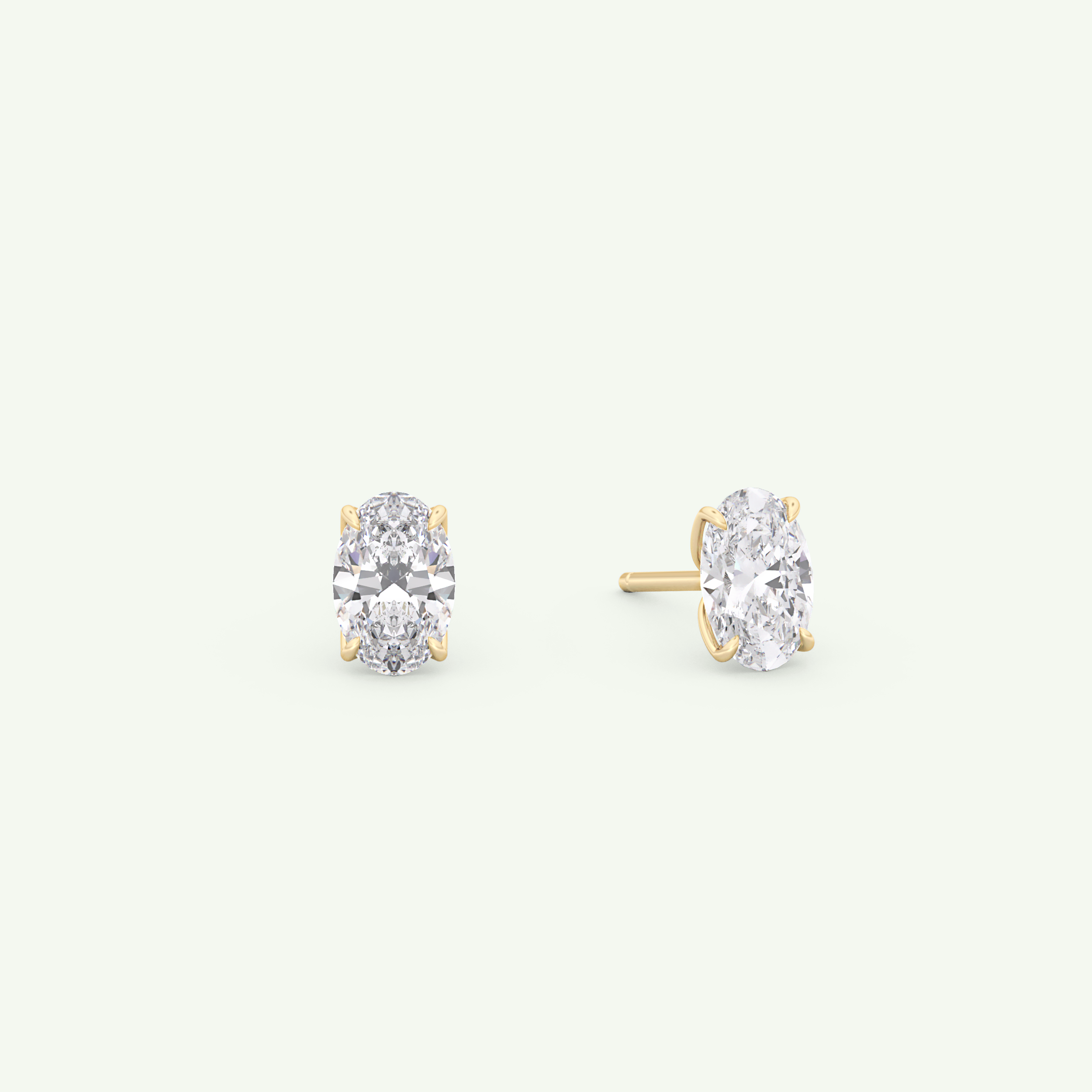 1 TCW Oval Solitaire Lab-Grown Diamond Stud Earrings 1