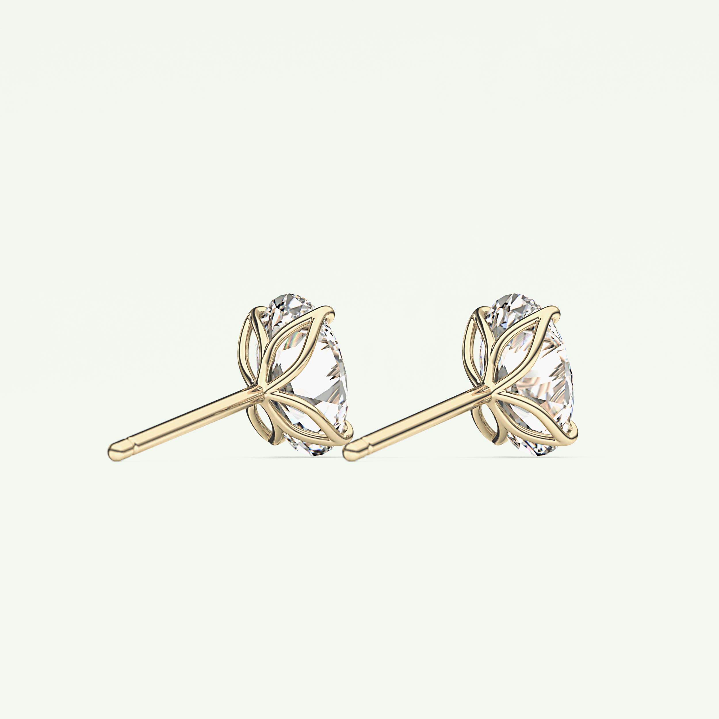 1 TCW Oval Solitaire Lab-Grown Diamond Stud Earrings 2