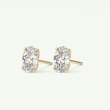 1 TCW Oval Solitaire Lab-Grown Diamond Stud Earrings 3