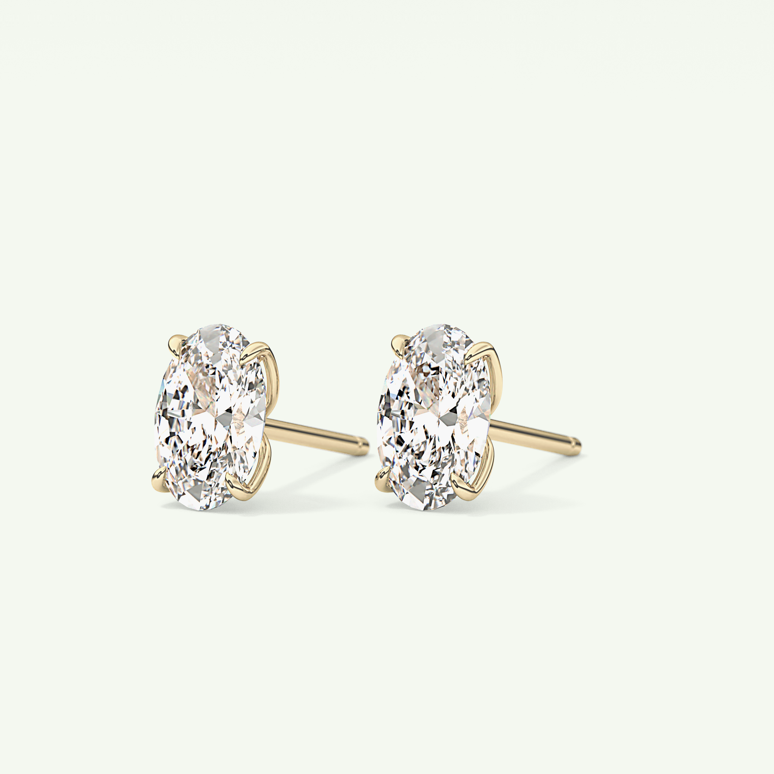 1 TCW Oval Solitaire Lab-Grown Diamond Stud Earrings 3
