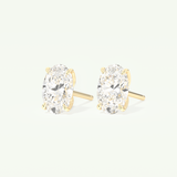 1 TCW Oval Lab-Grown Diamond Stud Earrings