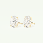 1 TCW Oval Cut Moissanite Solitaire Stud Earrings in Gold