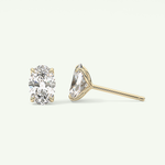 1 TCW Oval Solitaire Lab-Grown Diamond Stud Earrings 4