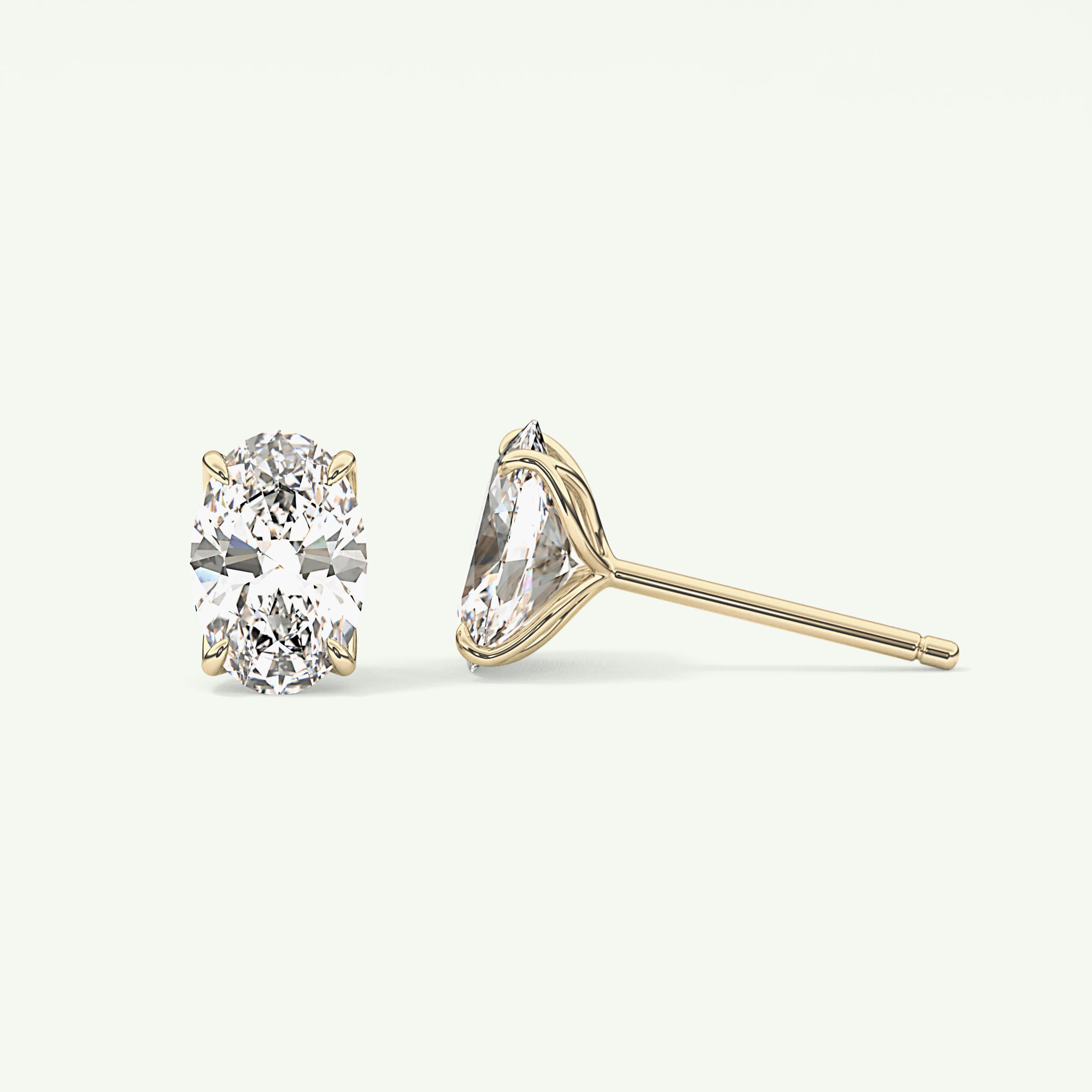 1 TCW Oval Solitaire Lab-Grown Diamond Stud Earrings 4
