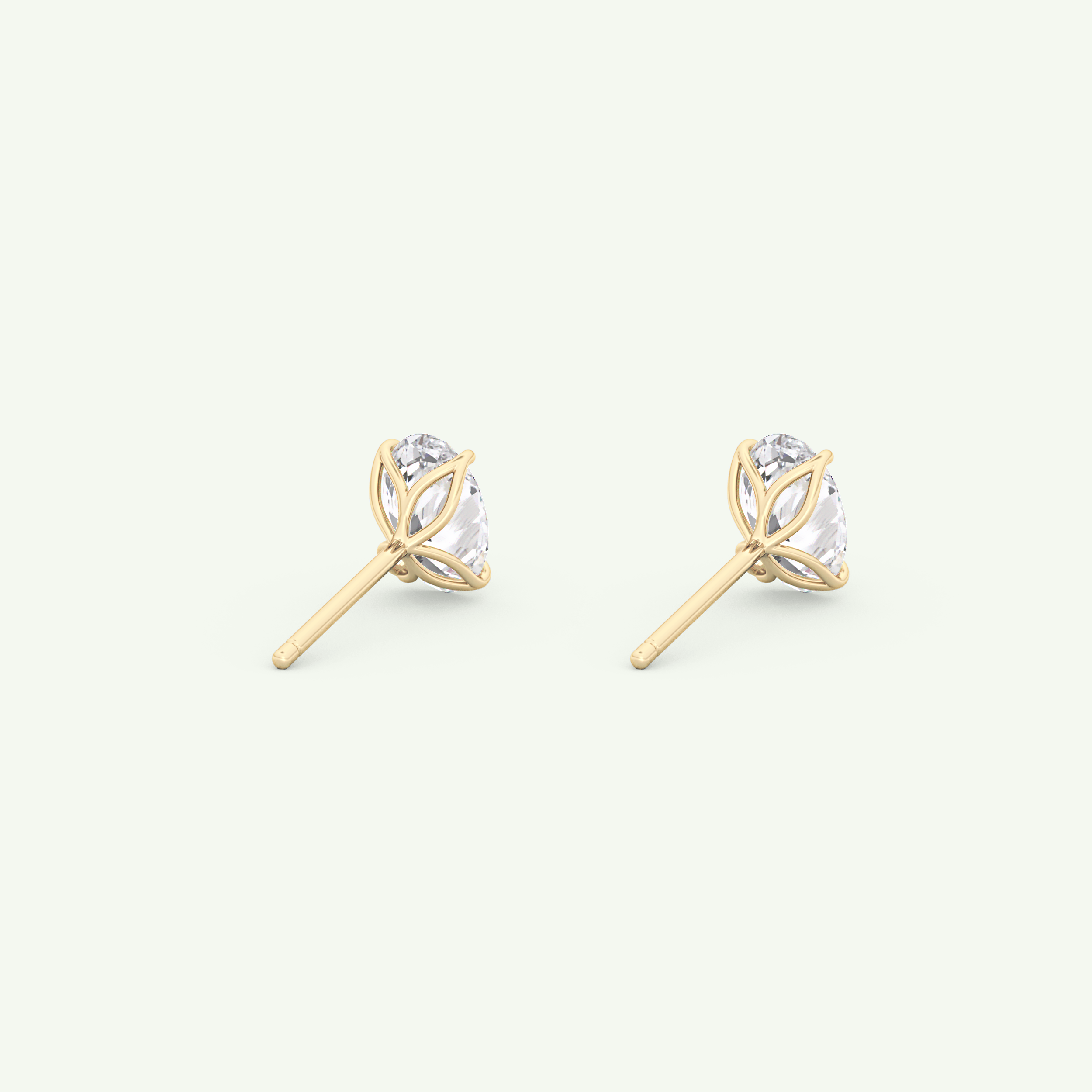 1 TCW Oval Solitaire Lab-Grown Diamond Stud Earrings 5
