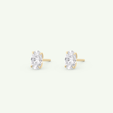 1 TCW Oval Solitaire Lab-Grown Diamond Stud Earrings 6