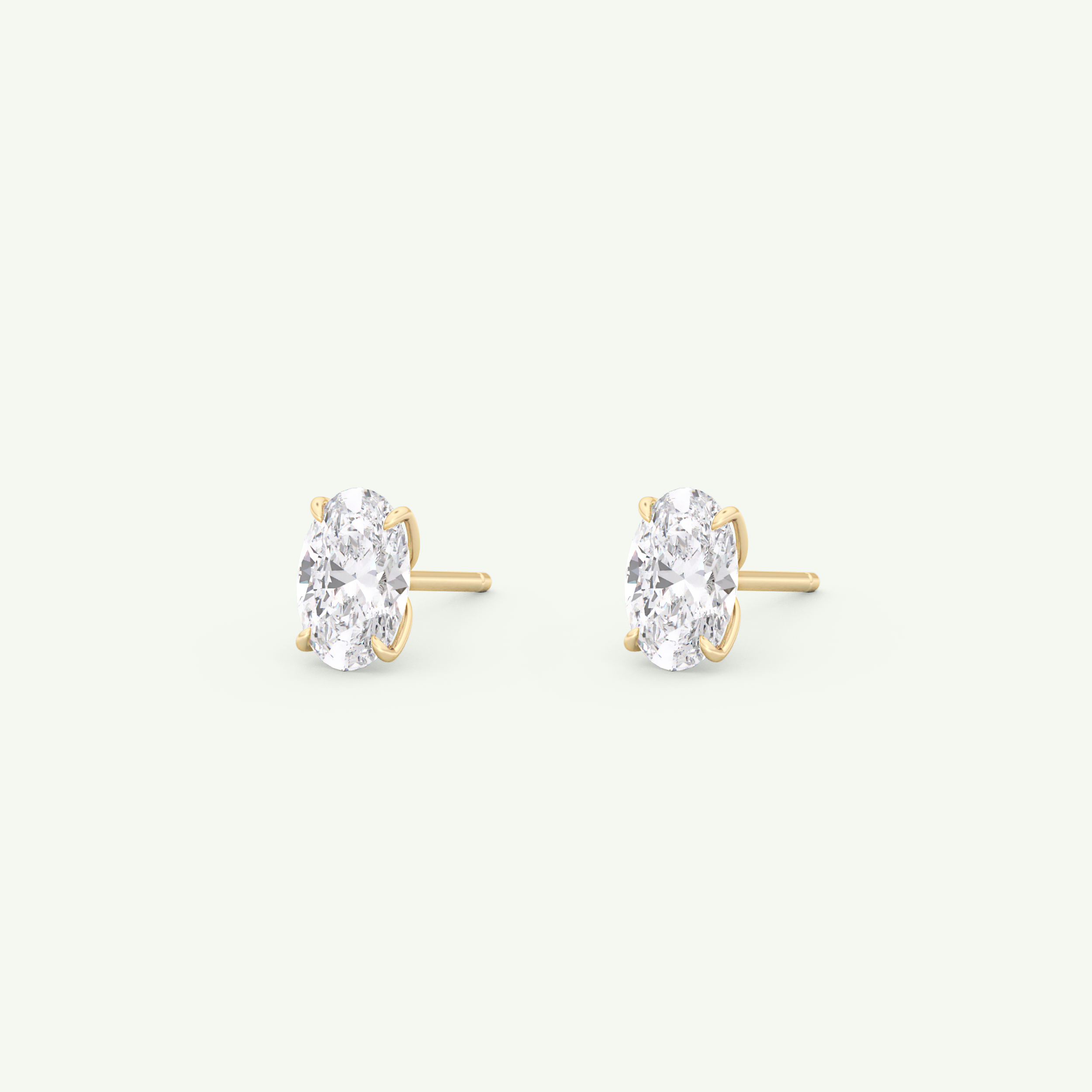 1 TCW Oval Solitaire Lab-Grown Diamond Stud Earrings 6