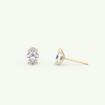 1 TCW Oval Solitaire Lab-Grown Diamond Stud Earrings 7