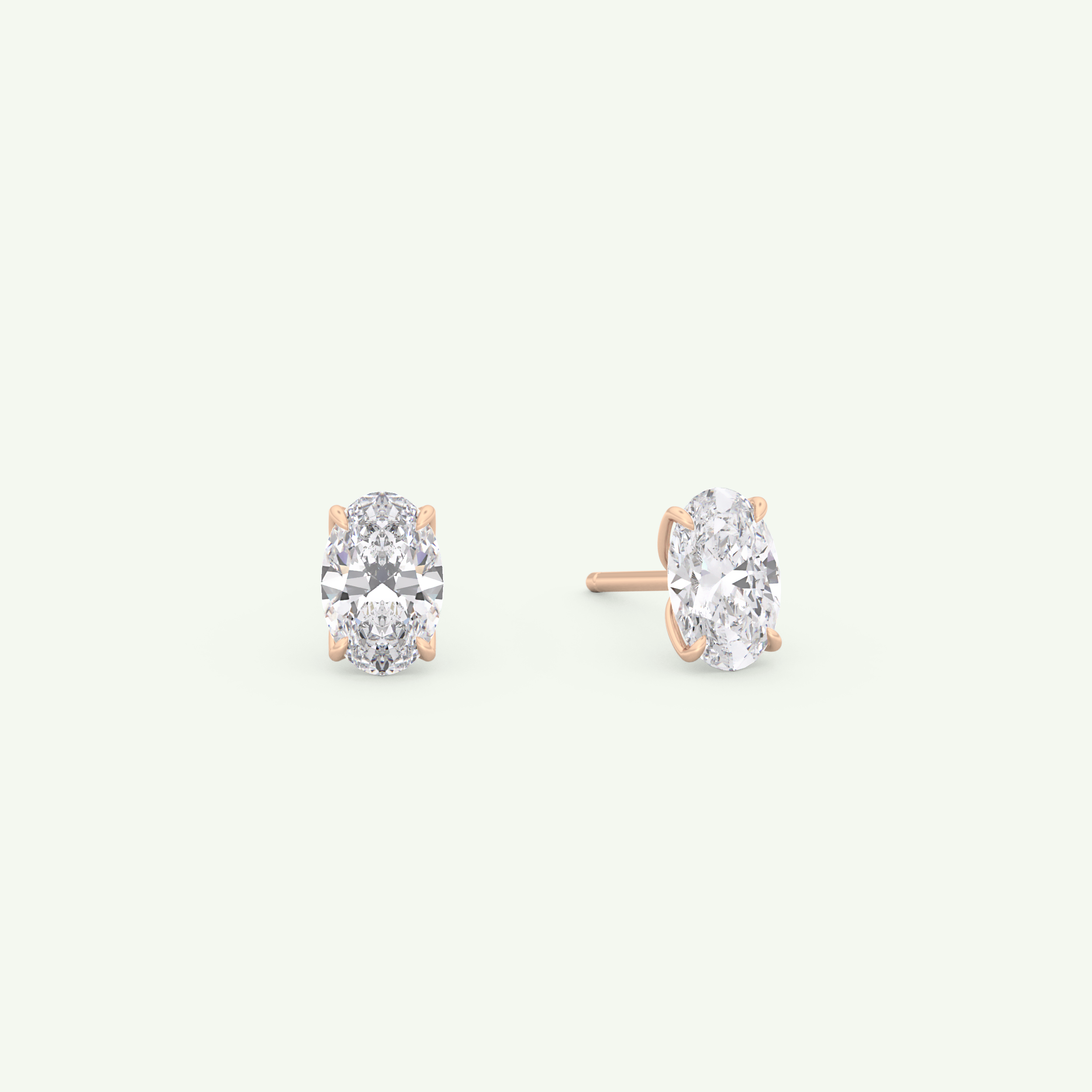 1 TCW Oval Solitaire Lab-Grown Diamond Stud Earrings 8