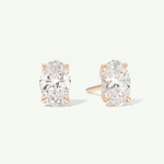 1 TCW Oval Cut Moissanite Solitaire Stud Earrings in Gold