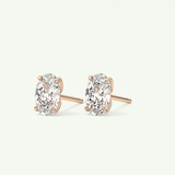 1 TCW Oval Solitaire Lab-Grown Diamond Stud Earrings 10