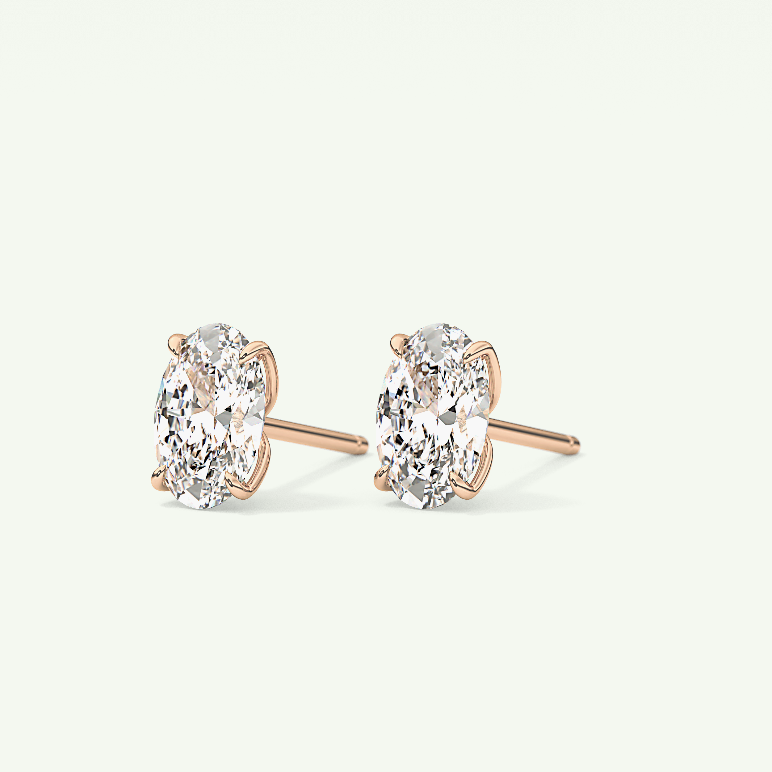 1 TCW Oval Solitaire Lab-Grown Diamond Stud Earrings 10