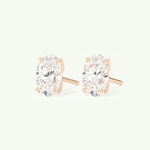 1 TCW Oval Cut Moissanite Solitaire Stud Earrings in Gold