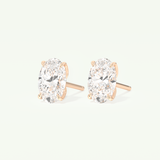 1 TCW Oval Lab-Grown Diamond Stud Earrings