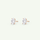 1 TCW Oval Solitaire Lab-Grown Diamond Stud Earrings 13