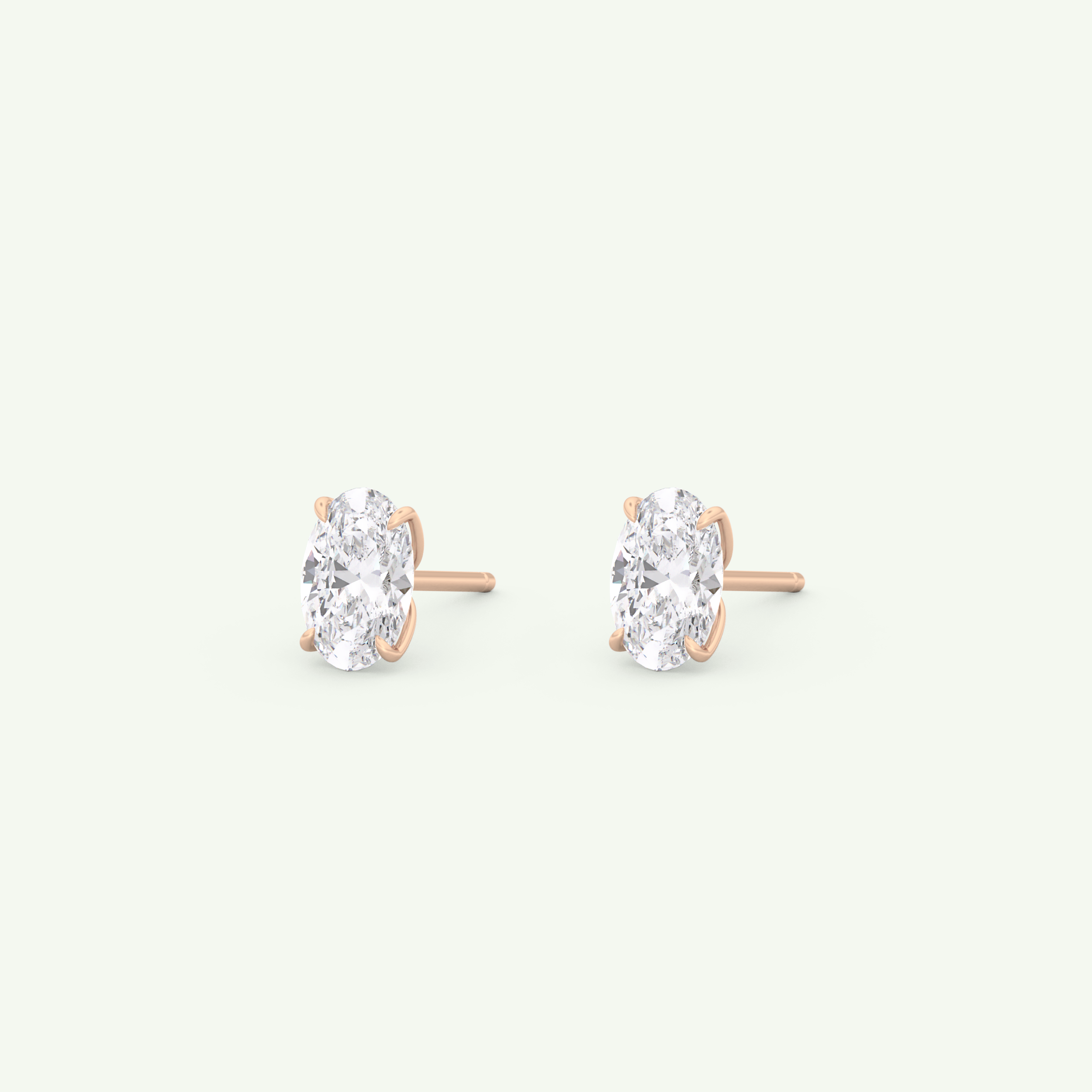 1 TCW Oval Solitaire Lab-Grown Diamond Stud Earrings 13