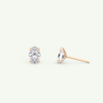 1 TCW Oval Solitaire Lab-Grown Diamond Stud Earrings 14