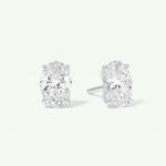 1 TCW Oval Cut Moissanite Solitaire Stud Earrings in Gold