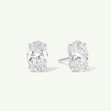 1 TCW Oval Cut Moissanite Solitaire Stud Earrings in Gold