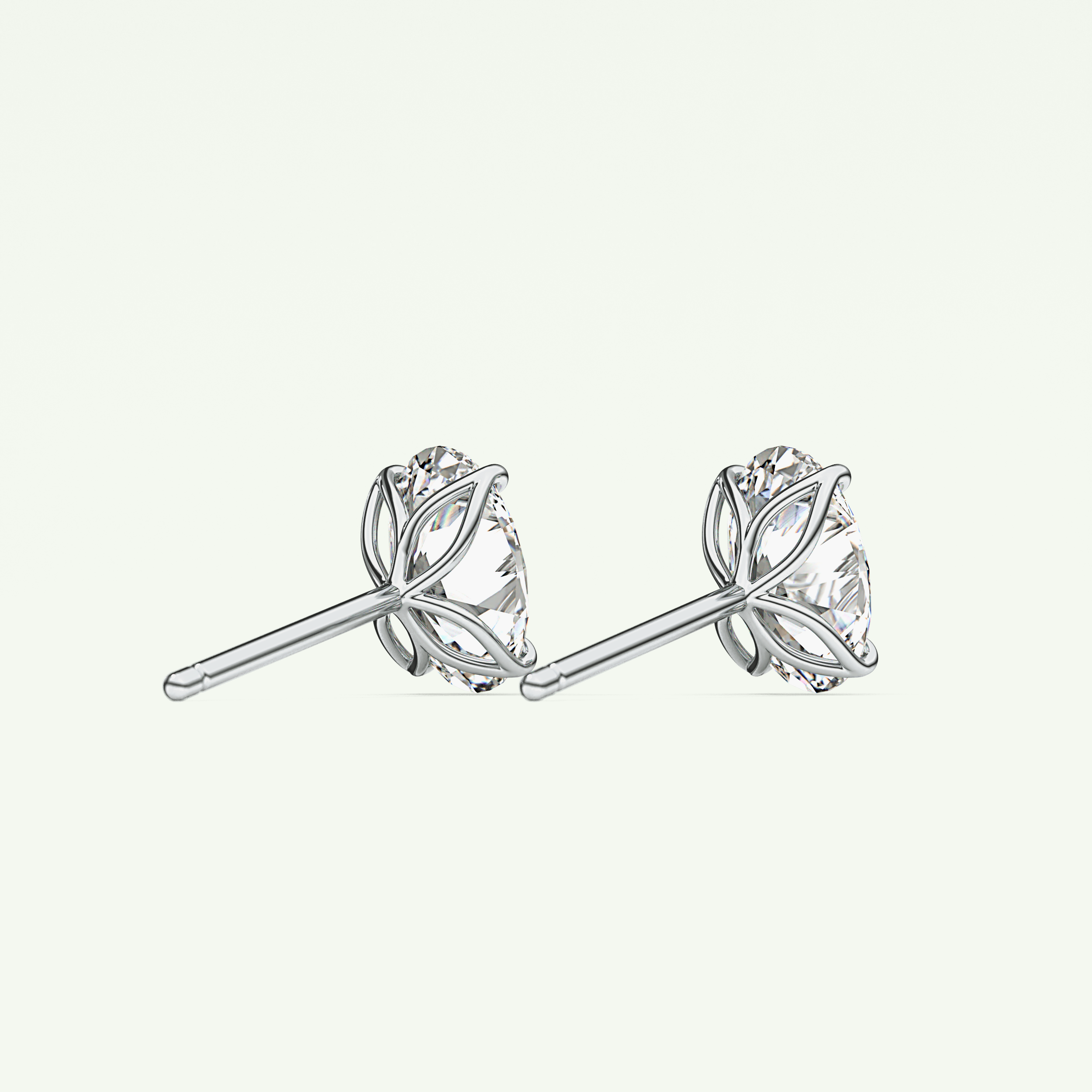 1 TCW Oval Solitaire Lab-Grown Diamond Stud Earrings 16