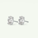 1 TCW Oval Solitaire Lab-Grown Diamond Stud Earrings 17