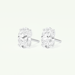 1 TCW Oval Cut Moissanite Solitaire Stud Earrings in Gold