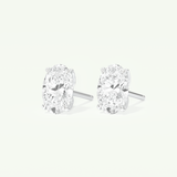 1 TCW Oval Cut Moissanite Solitaire Stud Earrings in Gold