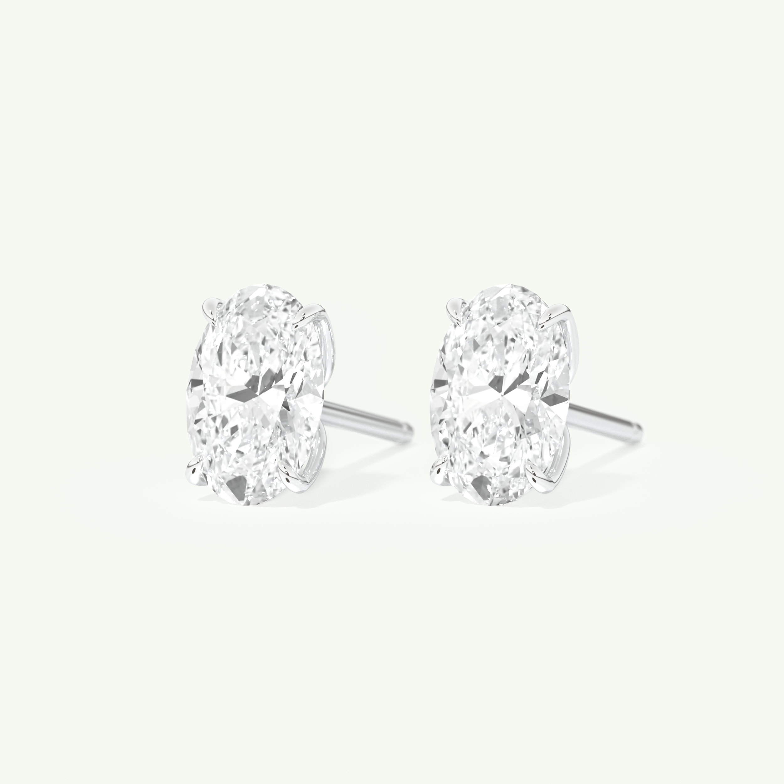 1 TCW Oval Cut Moissanite Solitaire Stud Earrings in Gold
