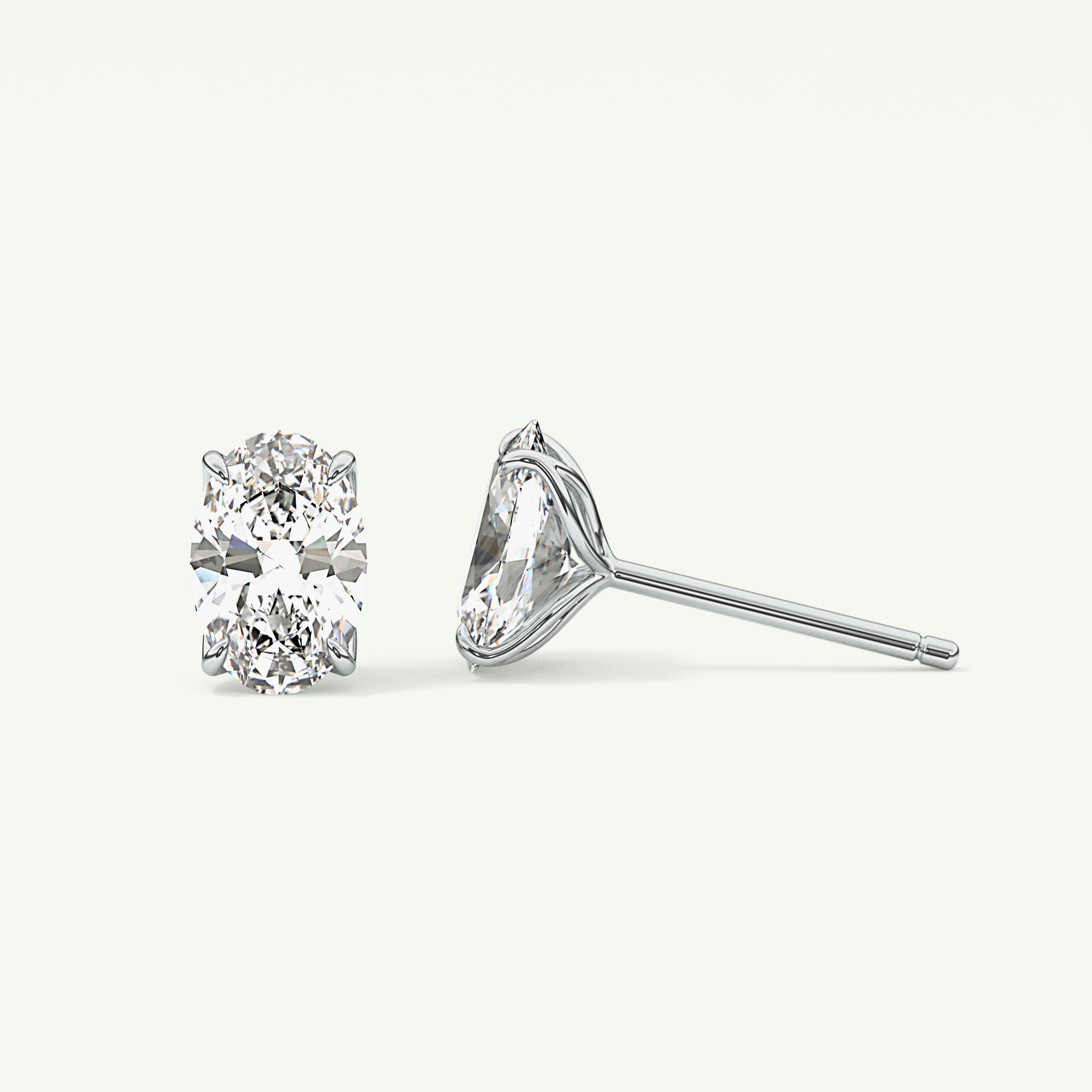 1 TCW Oval Solitaire Lab-Grown Diamond Stud Earrings 18
