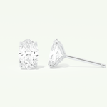 1 TCW Oval Cut Moissanite Solitaire Stud Earrings in Gold