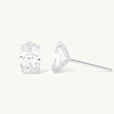 1 TCW Oval Cut Moissanite Solitaire Stud Earrings in Gold
