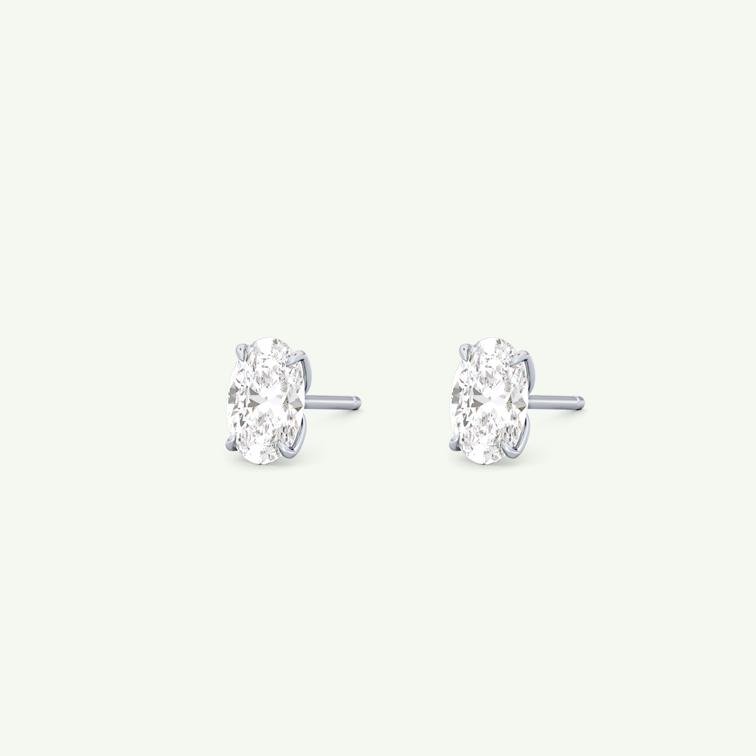 1 TCW Oval Solitaire Lab-Grown Diamond Stud Earrings 20