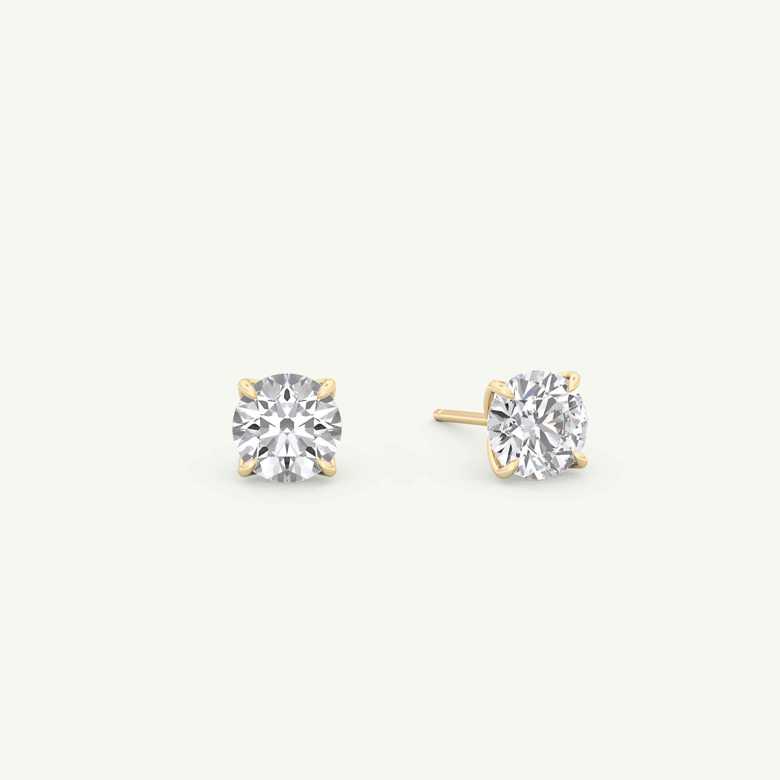 1 TCW Round Solitaire Lab-Grown Diamond Stud Earrings 1