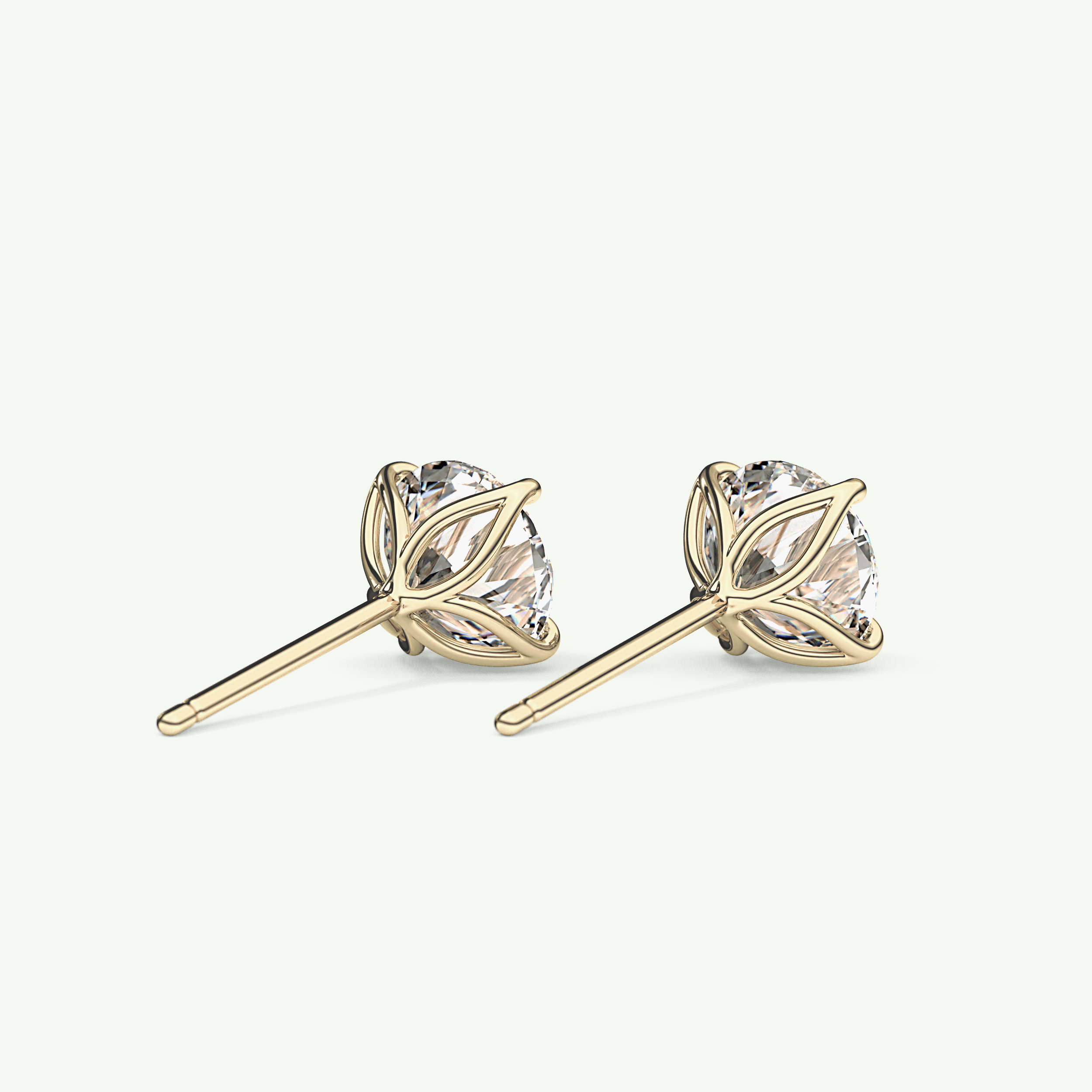 1 TCW Round Solitaire Lab-Grown Diamond Stud Earrings 2