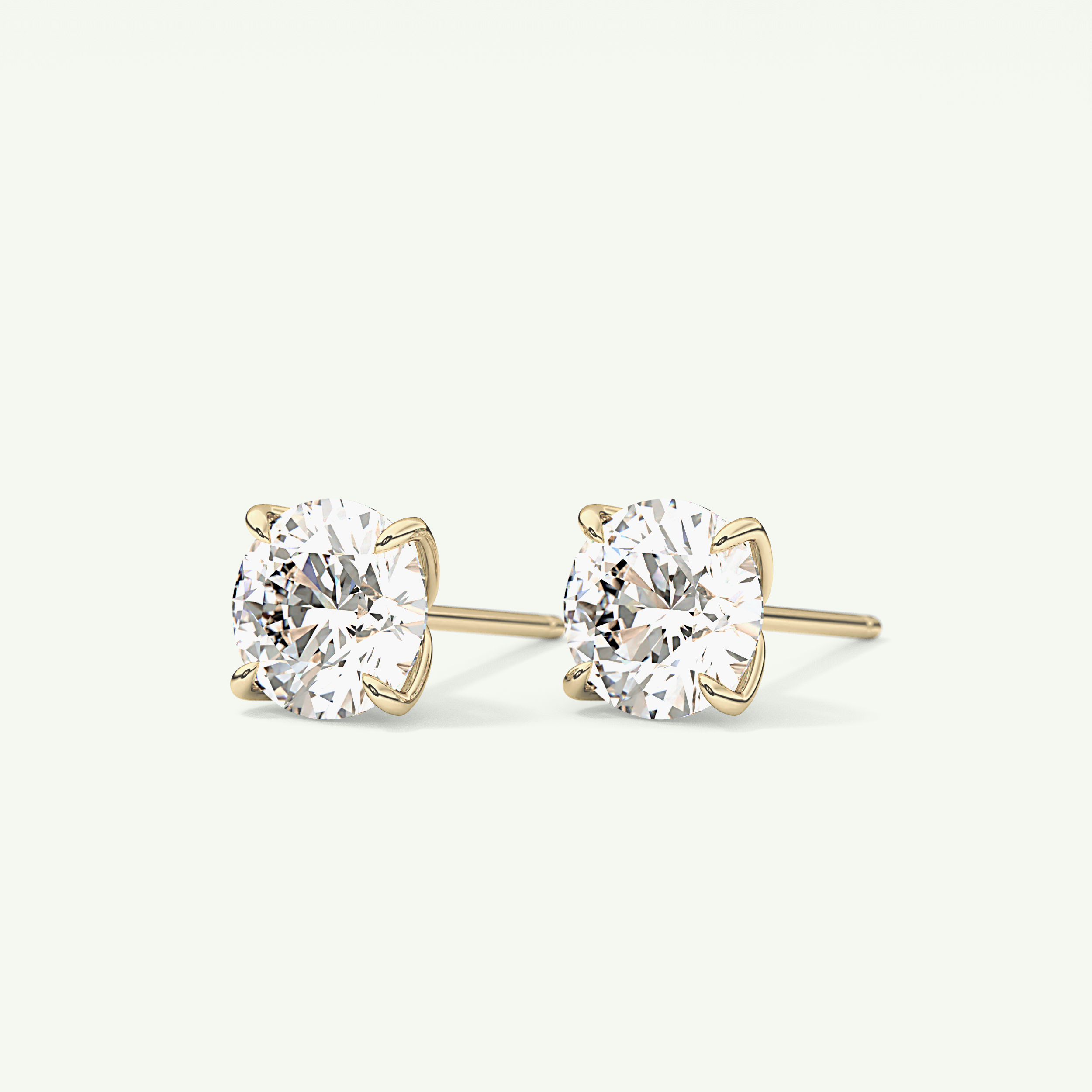 1 TCW Round Solitaire Lab-Grown Diamond Stud Earrings 3