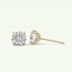 1 TCW Round Solitaire Lab-Grown Diamond Stud Earrings 4