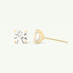 1 TCW Round Cut Moissanite Solitaire Stud Earrings in Gold