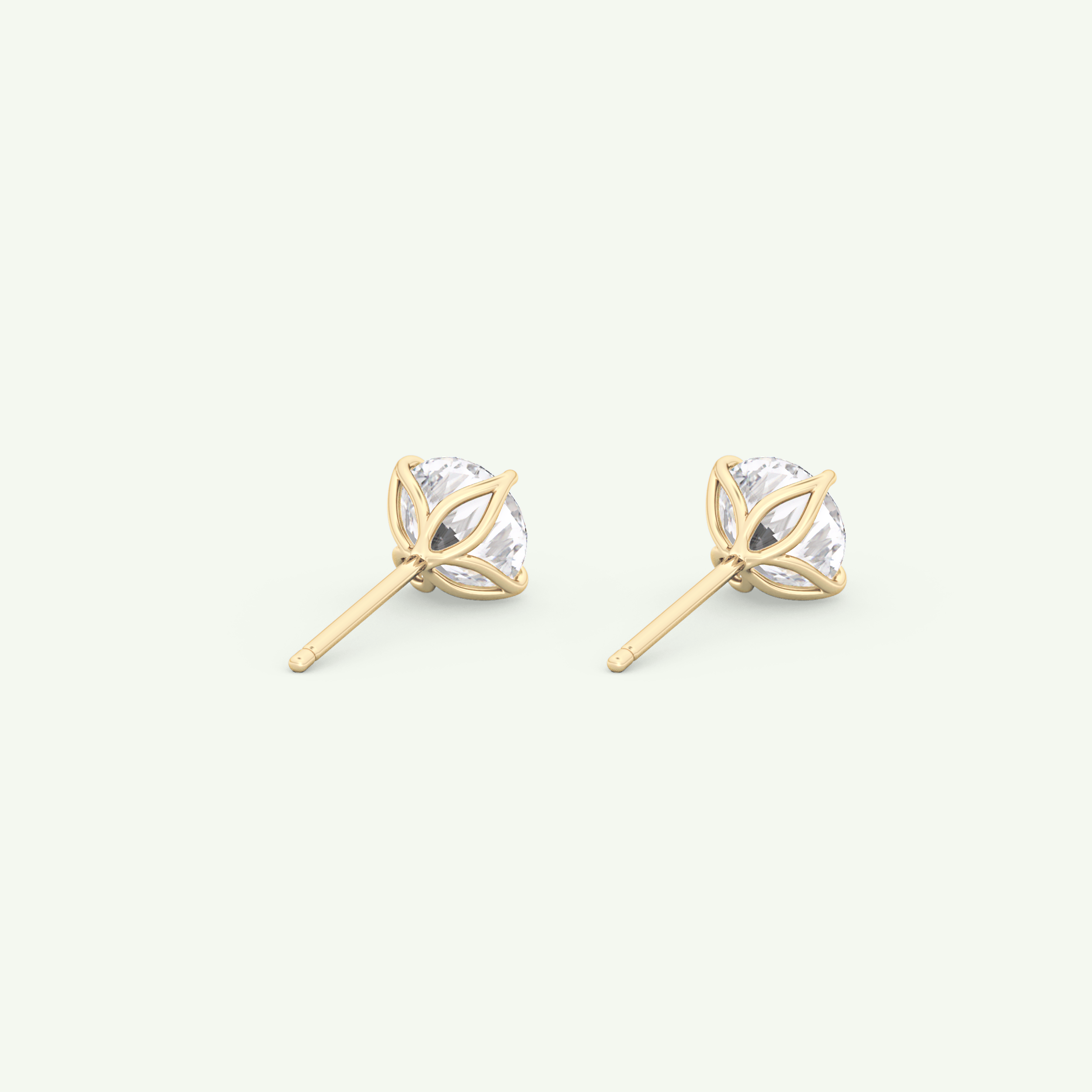 1 TCW Round Solitaire Lab-Grown Diamond Stud Earrings 5