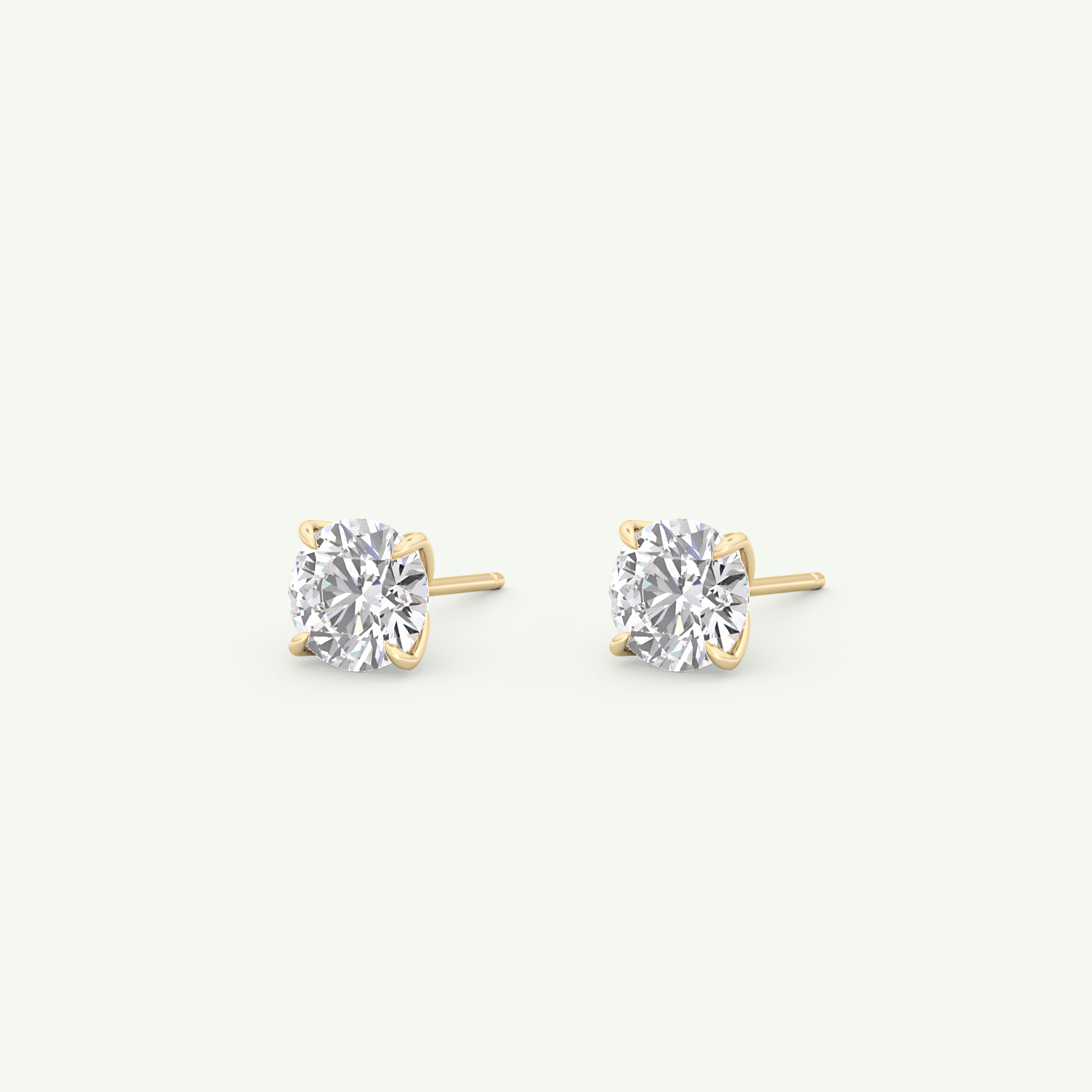 1 TCW Round Solitaire Lab-Grown Diamond Stud Earrings 6