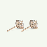 1 TCW Round Solitaire Lab-Grown Diamond Stud Earrings 9